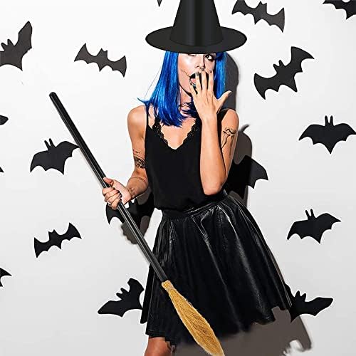 2 Pack Halloween Witch Broom Plastic Broomstick Props