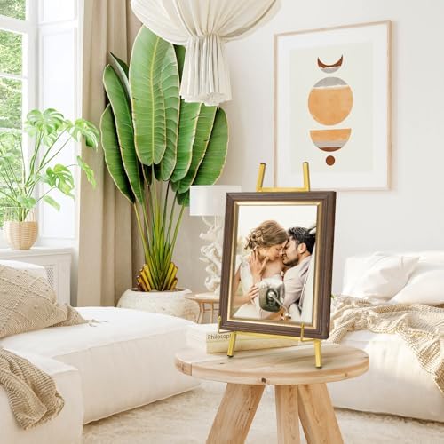 Gold Metal Easel Stand for Displaying Art and Collectibles