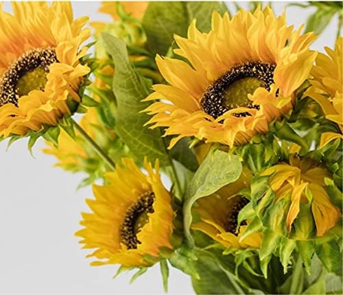 Artificial Sunflower Silk Flower Bouquet Vase Set