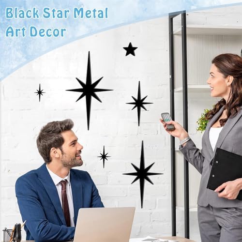 Easma 6Pcs Mid Century Starburst Metal Wall Art