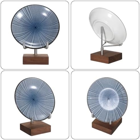 Hipiwe 2 Pack Crystal Display Stand with Wood Base