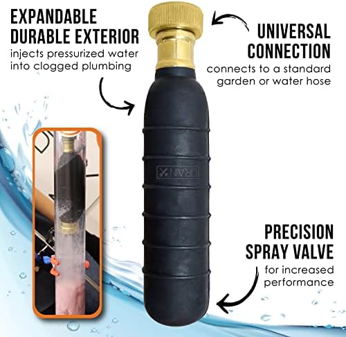 DrainX Hydro Pressure Drain Cleaning Bladder - Fits 15 to 3 Pipes