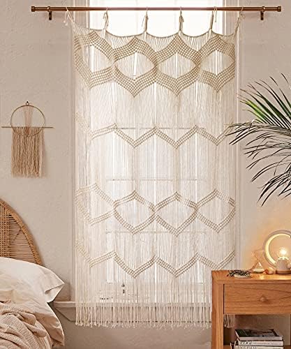 Flber Boho Macrame Room Divider Curtain 42x75