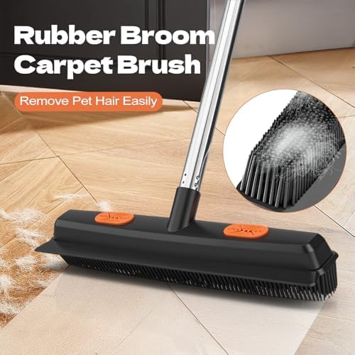 FUUNSOO Pet Hair Removal Broom with Squeegee and Comb