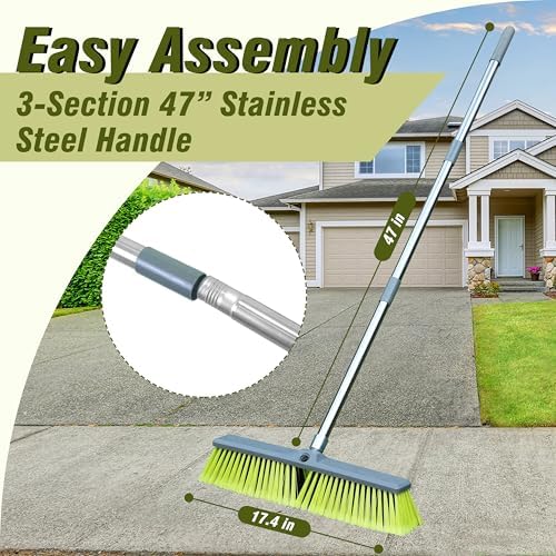 PHYEX 18 Push Broom with 47 Handle Multi-Surface Cleaning Tool