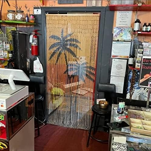 Bamboo Beaded Curtain for Doorways - Artistic Design Natural Material