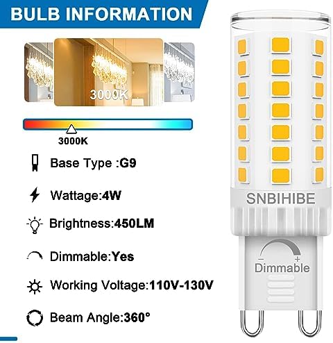 SNBIHIBE G9 LED Bulb Dimmable 6-Pack