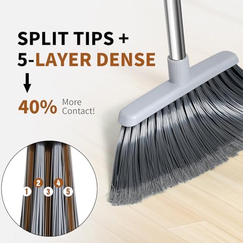 QCFOLY Adjustable Heavy Duty Broom Pack of 2