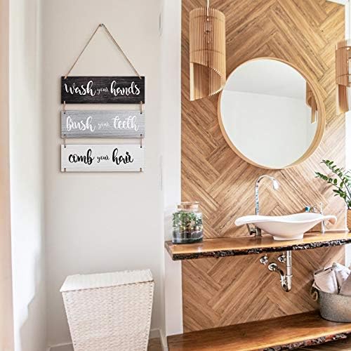 Jetec Funny Bathroom Rules Wall Art Sign Set