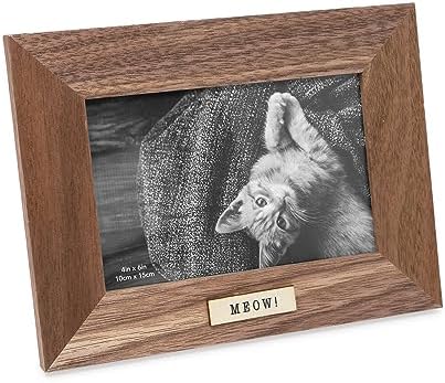 Isaac Jacobs 4x6 Wood Meow Picture Frame