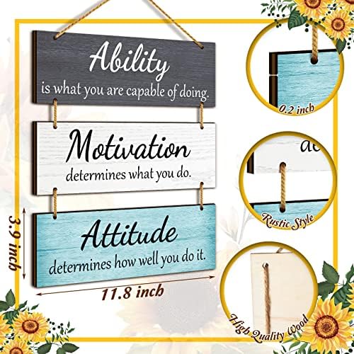 Jetec Rustic Wooden Decorative Plaques with Motivational Sayings 1
