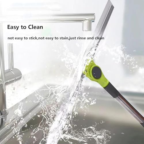 Silicone Broom with Durable Steel Handle for Multi-Surface Cleaning