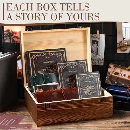 Barydat Extra Large Unfinished Pine Wood Box DIY Craft Storage