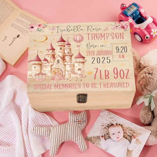 Personalized Baby Memory Box with Name and Birth Details