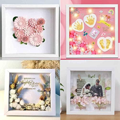 TOUYINGER 8x8 Shadow Box Frame 2 Packs with Letter Stickers