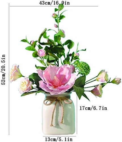 NDRFAWY Artificial Camellia with Vase for Indoor Decor