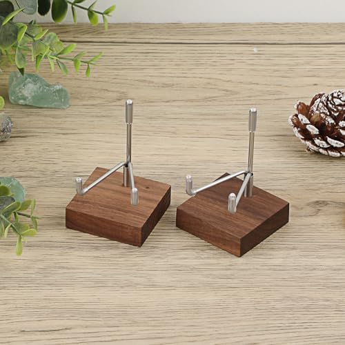 Hipiwe 2 Pack Crystal Display Stand with Wood Base
