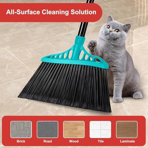 Tiumso 55 Heavy Duty Angle Broom with Locking Handle - Blue