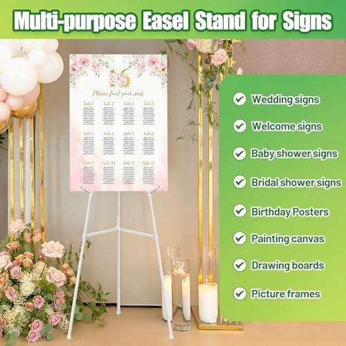 VAIIGO 63 Adjustable White Easel Stand with Carry Bag
