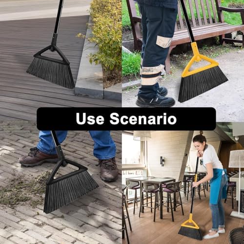 2PCS Heavy-Duty Broom Set for Indoor and Outdoor Cleaning