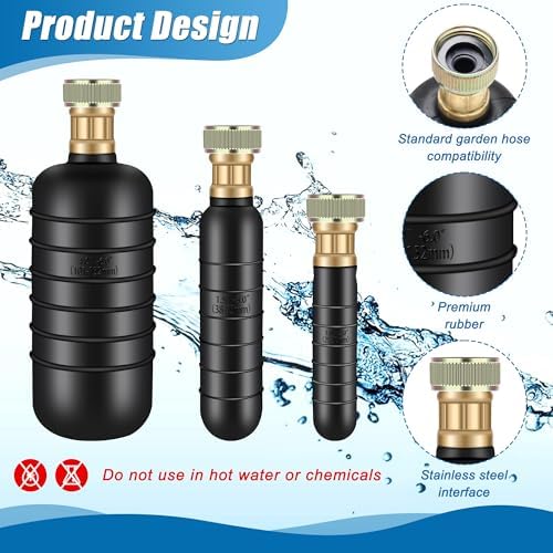Zhaoyao 3 PCS Universal Drain Bladder Kit for 1-6 Pipes 1