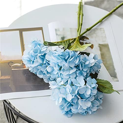 Artificial Yellow Hydrangea Flowers with Glass Vase