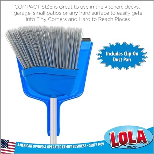 LOLA Angle Broom with Dustpan Compact 925 Indoor Cleaner