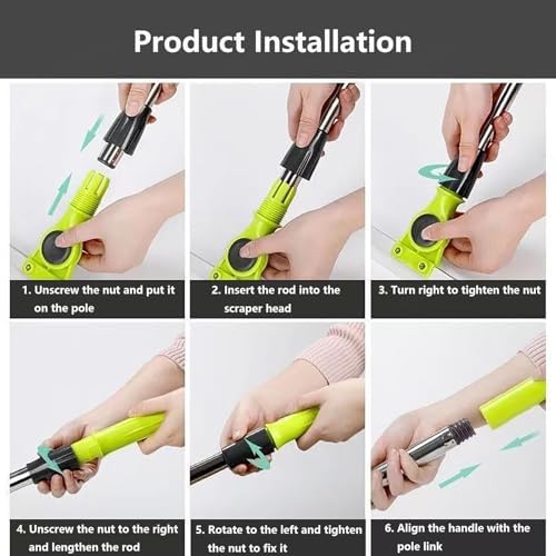 Silicone Broom with 51 Long Handle for Smooth Floors Rugs Windows