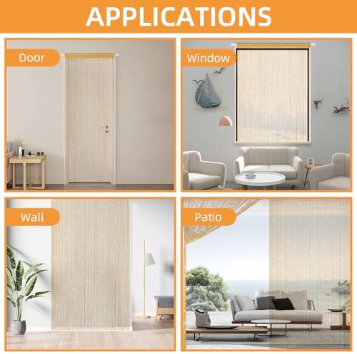 VavoStocks Glitter String Curtains 4PCS Champagne