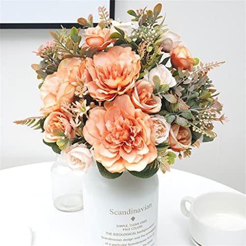 Beautiful Autumn Orange Artificial Peony Flower 1