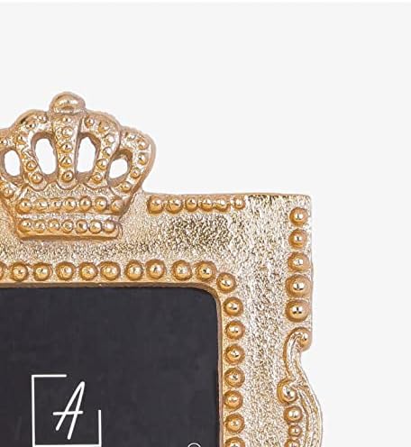 4x6 Princess Crown Gold Picture Frame - Tabletop Wall Display