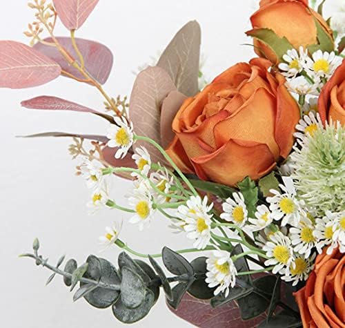 NDRFAWY Artificial Flowers Bouquet with Vase for Home Decor