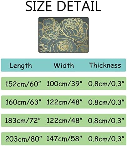 Large Area Rug Non Slip Floor Mats Luxury Golden Rose Design