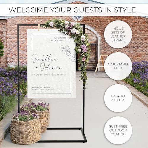 KIBAGA Black Metal Wedding Welcome Sign Stand