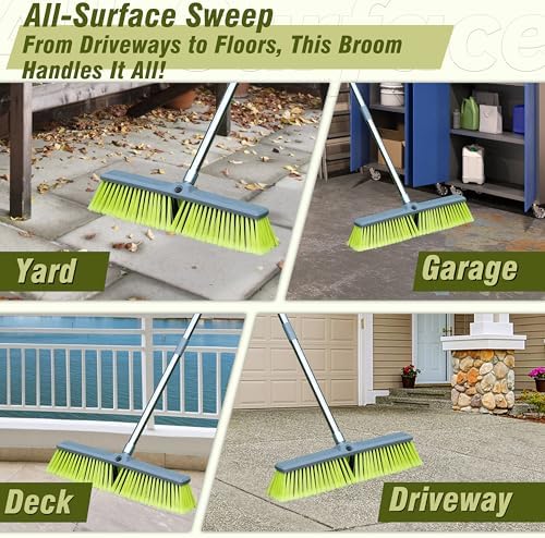PHYEX Upgraded 18 Push Broom with 55 Adjustable Handle