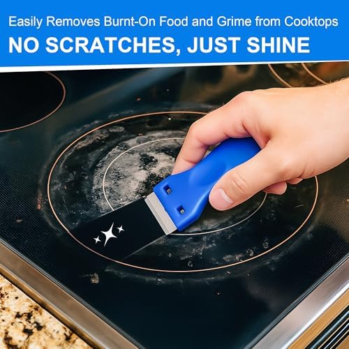 Enhon Glass Cooktop Scraper with Non Abrasive Pads and Blades