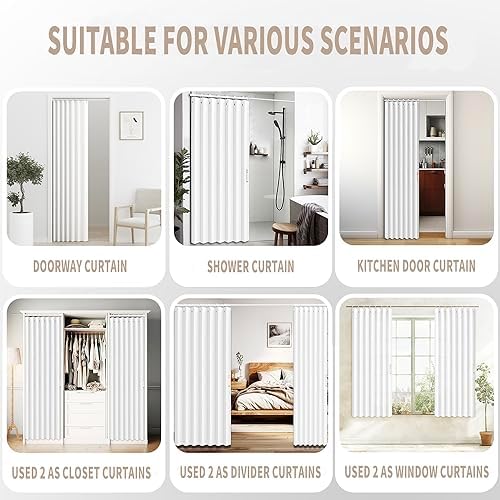 Vatge Door Curtains Folding 1 Panel White