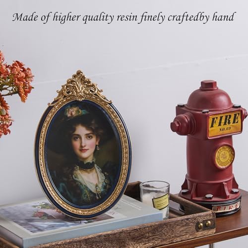 ZIHARA 5x7 Oval Picture Frame with Easel and Hook
