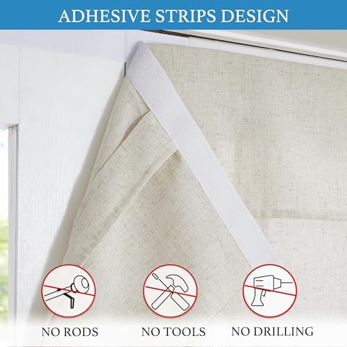 RYB HOME Linen Blend French Door Curtain Panel