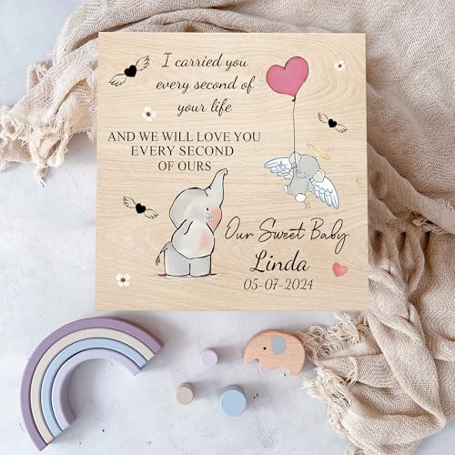 Personalized Baby Loss Memory Box with Elephant Design