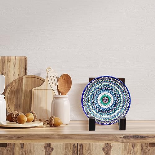 Soaoo 2 Pcs Dark Brown Wooden Easel Display Stand