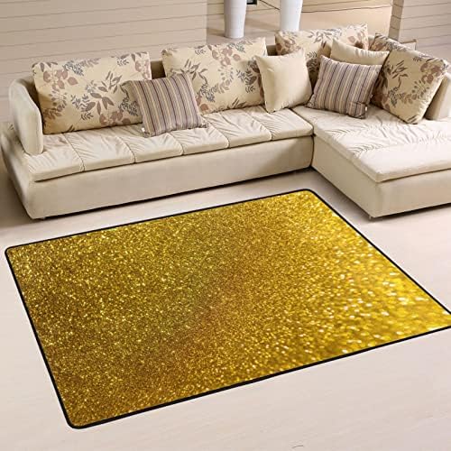VIGTRO Abstract Diamond Golden Non-Slip Area Rug 36x24