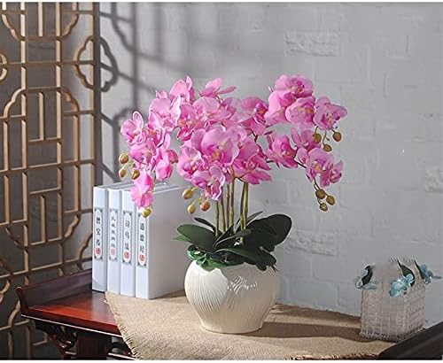 Realistic Artificial Orchid Set with Ceramic Vase