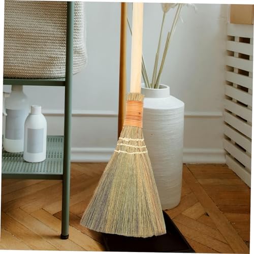 LOEFLIFA 1pc Hand-Made Straw-Woven Broom
