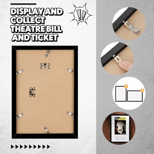 DoubleFill 4 Pcs Theatre Bill Frame with Mat and Hanger