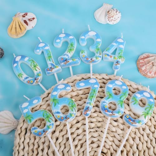 Ocean Themed Birthday Candles Number 6