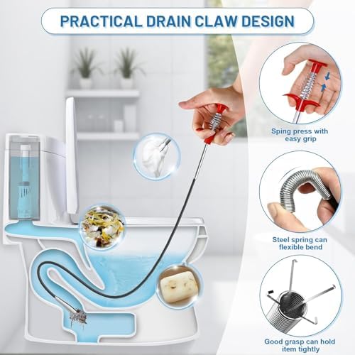 GDOMI Drain Snake Hair Clog Remover Tool