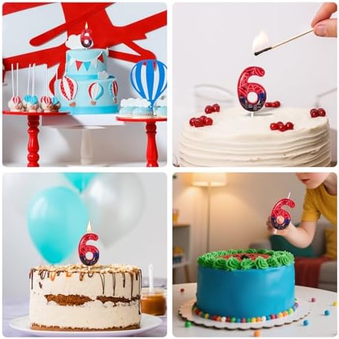 Spider Themed Birthday Candle Red Blue 6cm