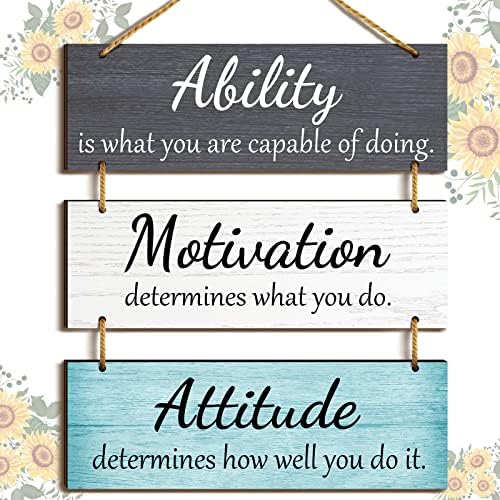 Jetec Rustic Wooden Decorative Plaques with Motivational Sayings 1
