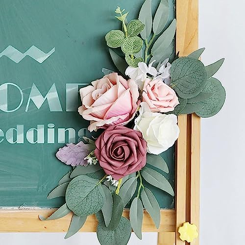 2pcs Wedding Arch Flowers Artificial Flower Kit with Eucalyptus and Peony